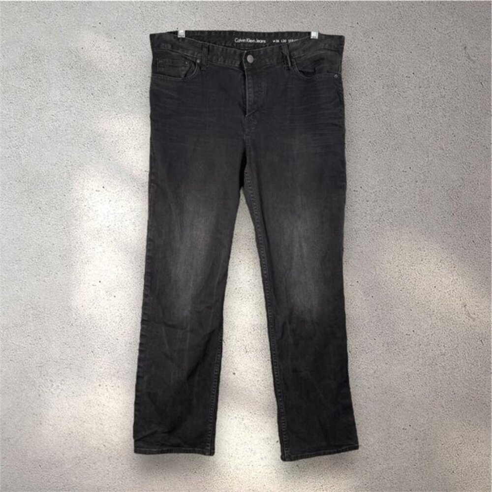 Calvin Klein Jeans Men’s W36xL30 Black Straight Fit Denim Pants Work Casual